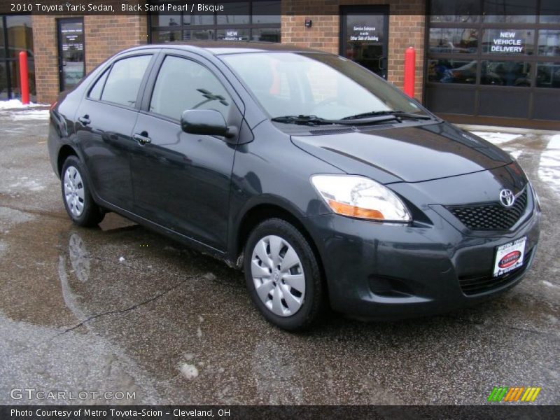 Black Sand Pearl / Bisque 2010 Toyota Yaris Sedan