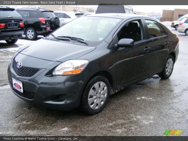 Black Sand Pearl / Bisque 2010 Toyota Yaris Sedan