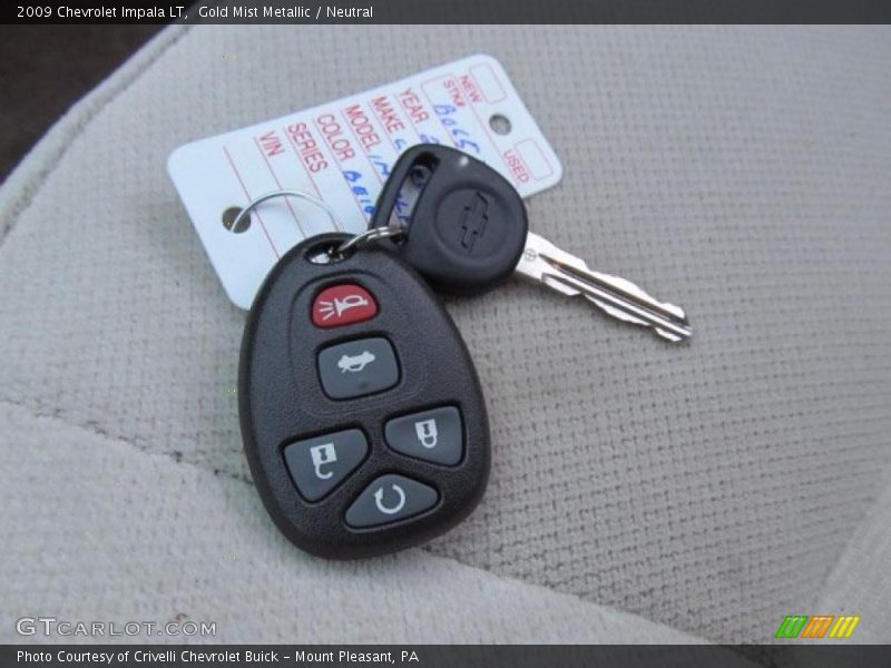 Gold Mist Metallic / Neutral 2009 Chevrolet Impala LT