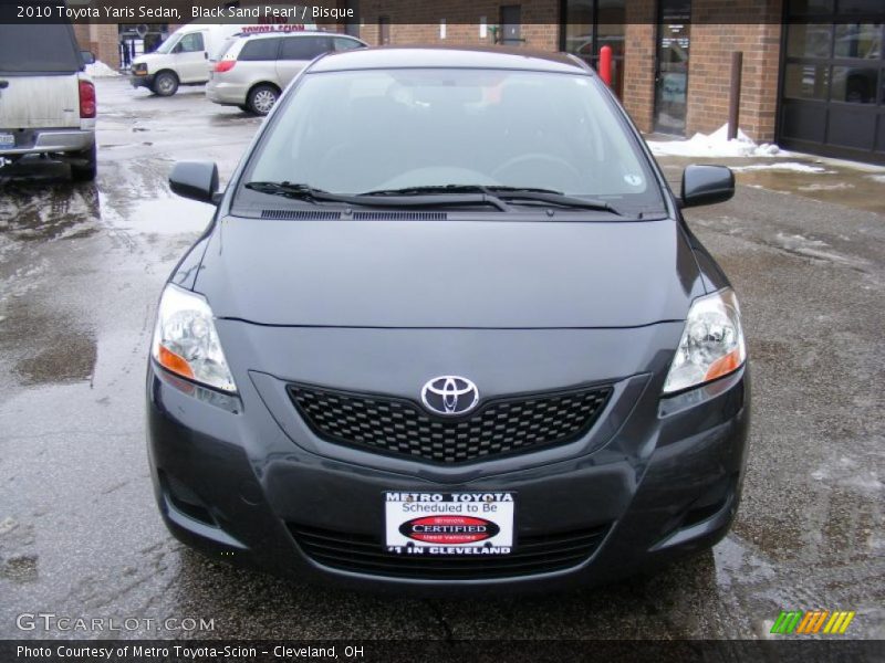 Black Sand Pearl / Bisque 2010 Toyota Yaris Sedan