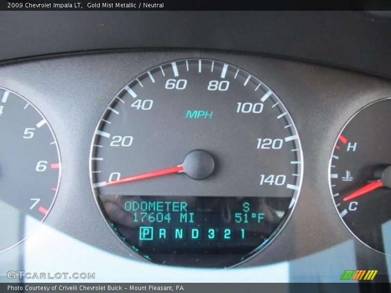Gold Mist Metallic / Neutral 2009 Chevrolet Impala LT