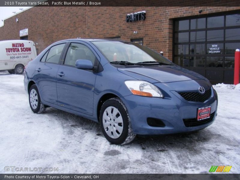 Pacific Blue Metallic / Bisque 2010 Toyota Yaris Sedan