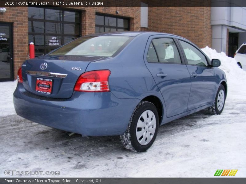 Pacific Blue Metallic / Bisque 2010 Toyota Yaris Sedan
