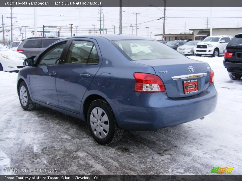 Pacific Blue Metallic / Bisque 2010 Toyota Yaris Sedan