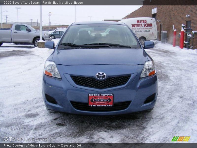 Pacific Blue Metallic / Bisque 2010 Toyota Yaris Sedan