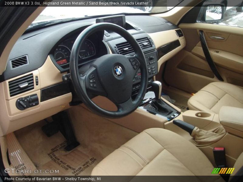 Highland Green Metallic / Sand Beige/Black Nevada Leather 2008 BMW X3 3.0si