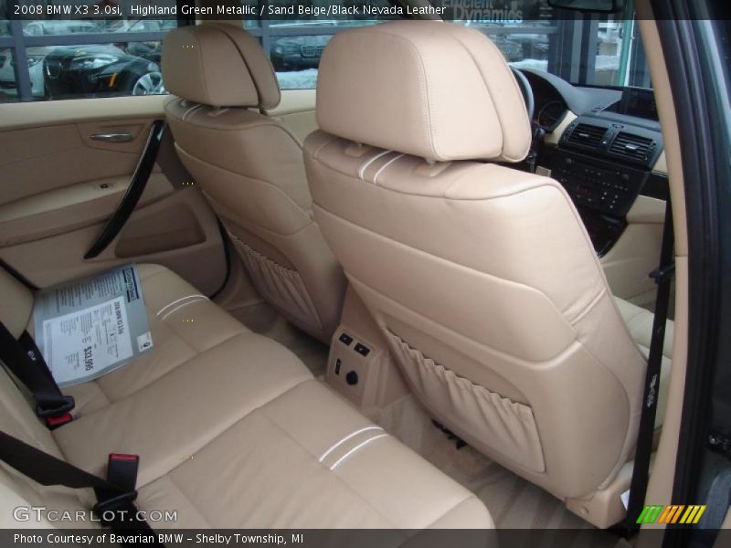 Highland Green Metallic / Sand Beige/Black Nevada Leather 2008 BMW X3 3.0si