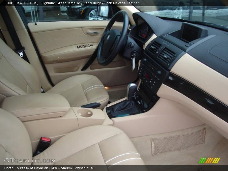 Highland Green Metallic / Sand Beige/Black Nevada Leather 2008 BMW X3 3.0si