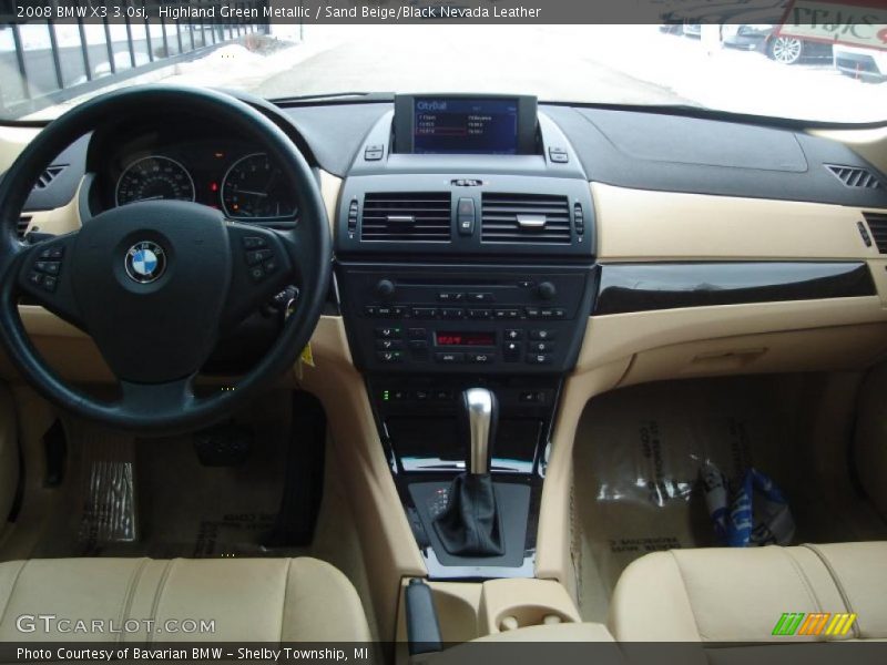 Highland Green Metallic / Sand Beige/Black Nevada Leather 2008 BMW X3 3.0si