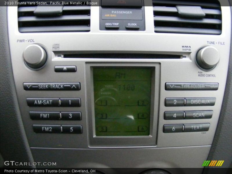 Pacific Blue Metallic / Bisque 2010 Toyota Yaris Sedan