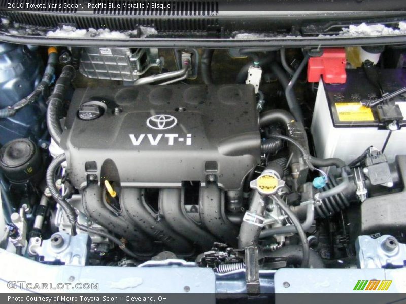 Pacific Blue Metallic / Bisque 2010 Toyota Yaris Sedan