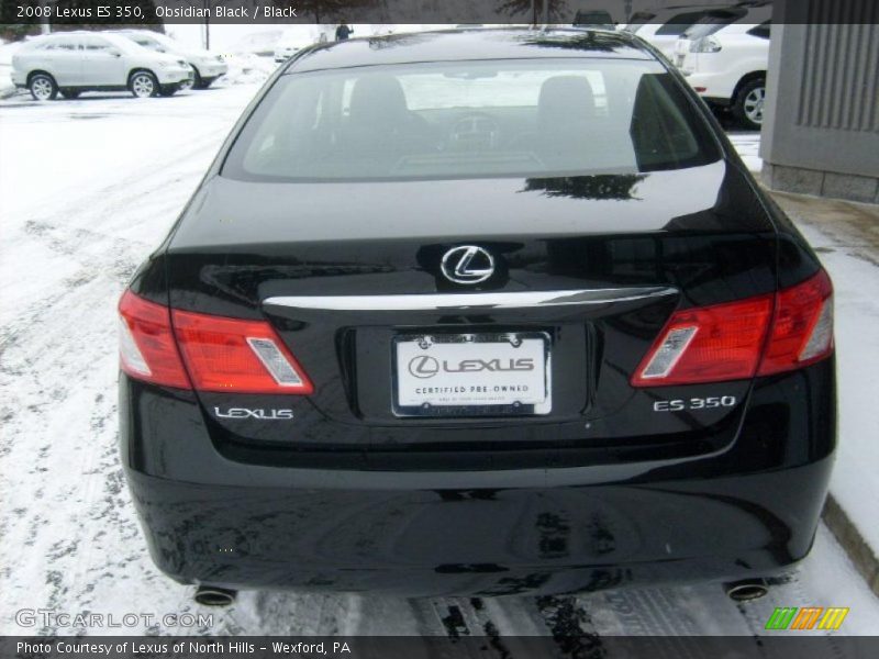 Obsidian Black / Black 2008 Lexus ES 350