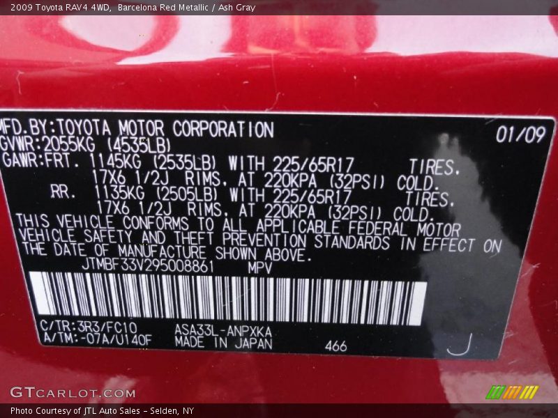 Barcelona Red Metallic / Ash Gray 2009 Toyota RAV4 4WD