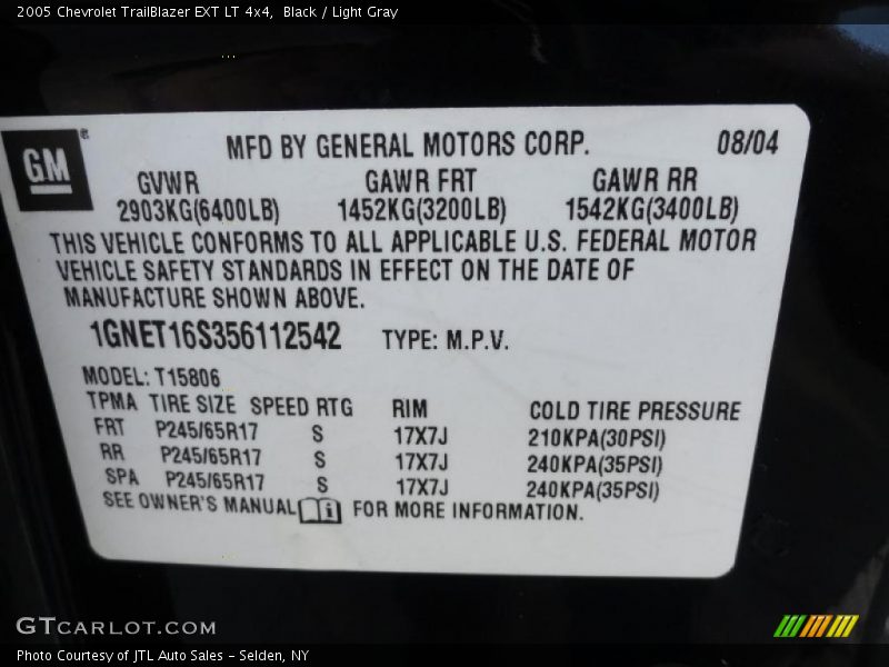 Black / Light Gray 2005 Chevrolet TrailBlazer EXT LT 4x4