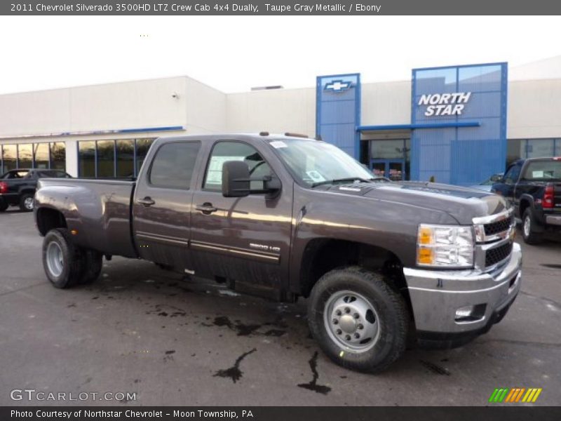 Taupe Gray Metallic / Ebony 2011 Chevrolet Silverado 3500HD LTZ Crew Cab 4x4 Dually