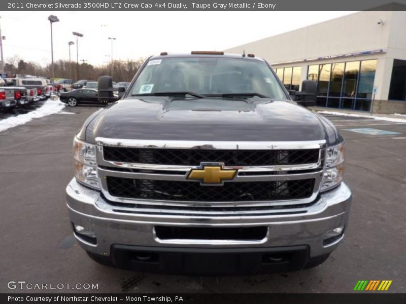 Taupe Gray Metallic / Ebony 2011 Chevrolet Silverado 3500HD LTZ Crew Cab 4x4 Dually