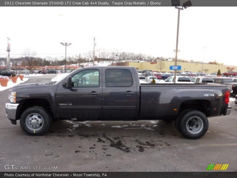 Taupe Gray Metallic / Ebony 2011 Chevrolet Silverado 3500HD LTZ Crew Cab 4x4 Dually