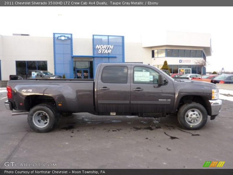 Taupe Gray Metallic / Ebony 2011 Chevrolet Silverado 3500HD LTZ Crew Cab 4x4 Dually