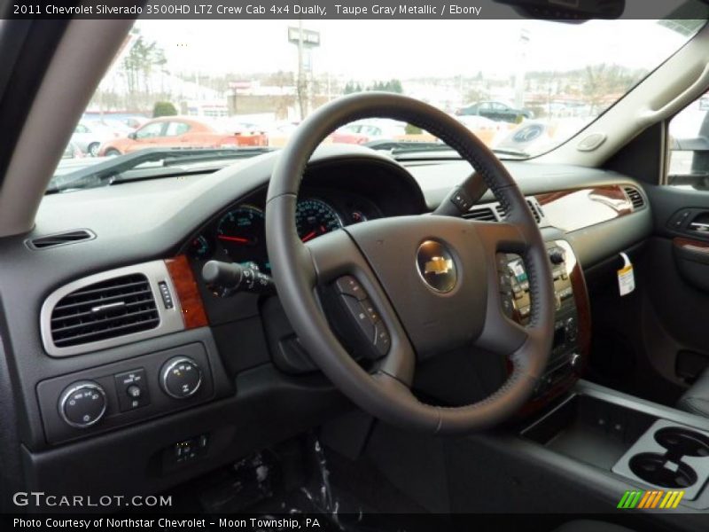 Taupe Gray Metallic / Ebony 2011 Chevrolet Silverado 3500HD LTZ Crew Cab 4x4 Dually