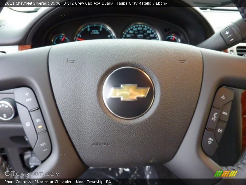 Taupe Gray Metallic / Ebony 2011 Chevrolet Silverado 3500HD LTZ Crew Cab 4x4 Dually