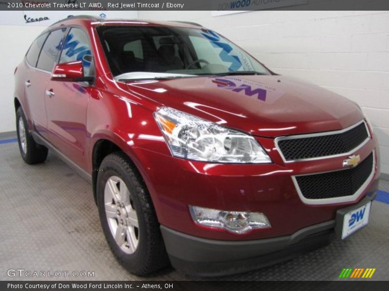 Red Jewel Tintcoat / Ebony 2010 Chevrolet Traverse LT AWD