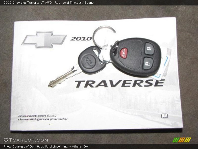 Red Jewel Tintcoat / Ebony 2010 Chevrolet Traverse LT AWD
