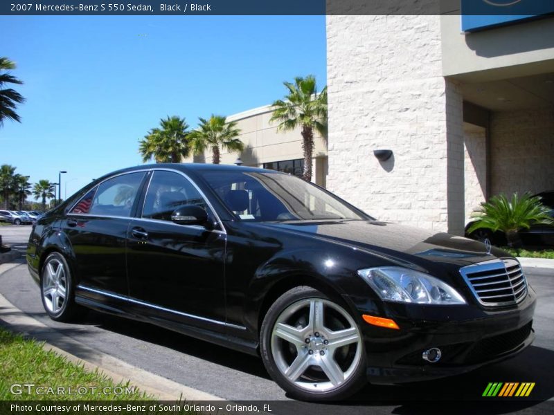 Black / Black 2007 Mercedes-Benz S 550 Sedan