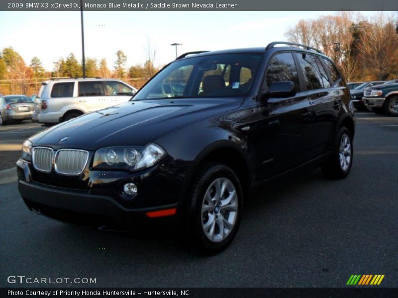 Monaco Blue Metallic / Saddle Brown Nevada Leather 2009 BMW X3 xDrive30i