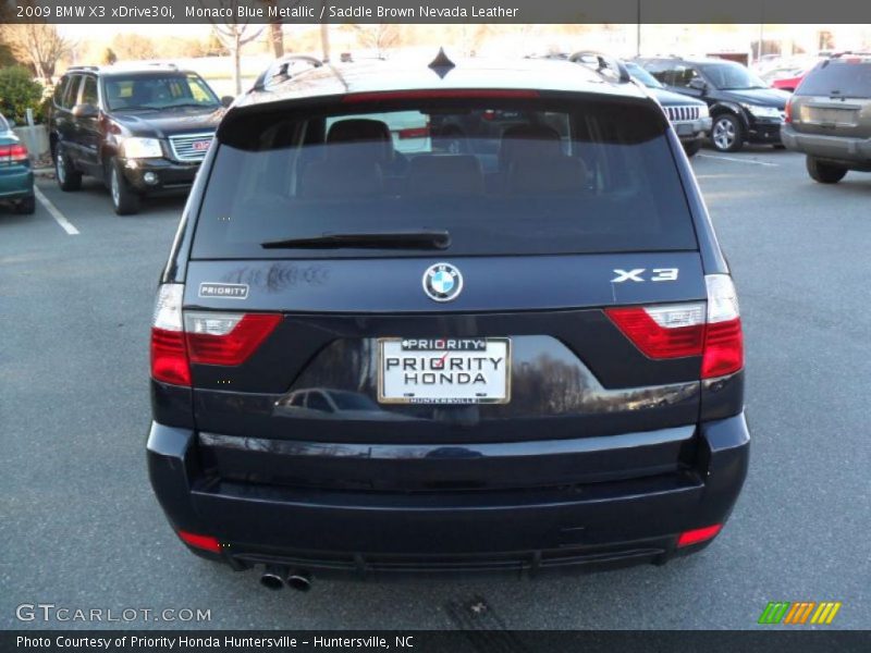 Monaco Blue Metallic / Saddle Brown Nevada Leather 2009 BMW X3 xDrive30i