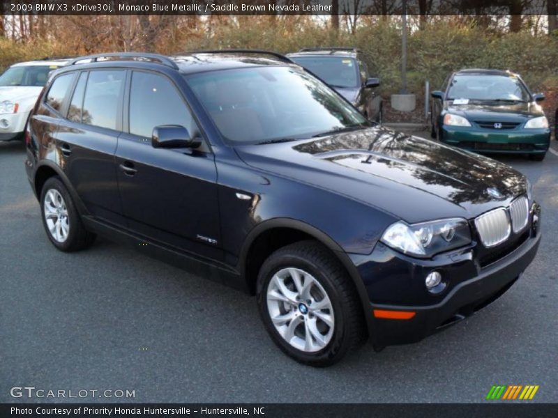 Monaco Blue Metallic / Saddle Brown Nevada Leather 2009 BMW X3 xDrive30i