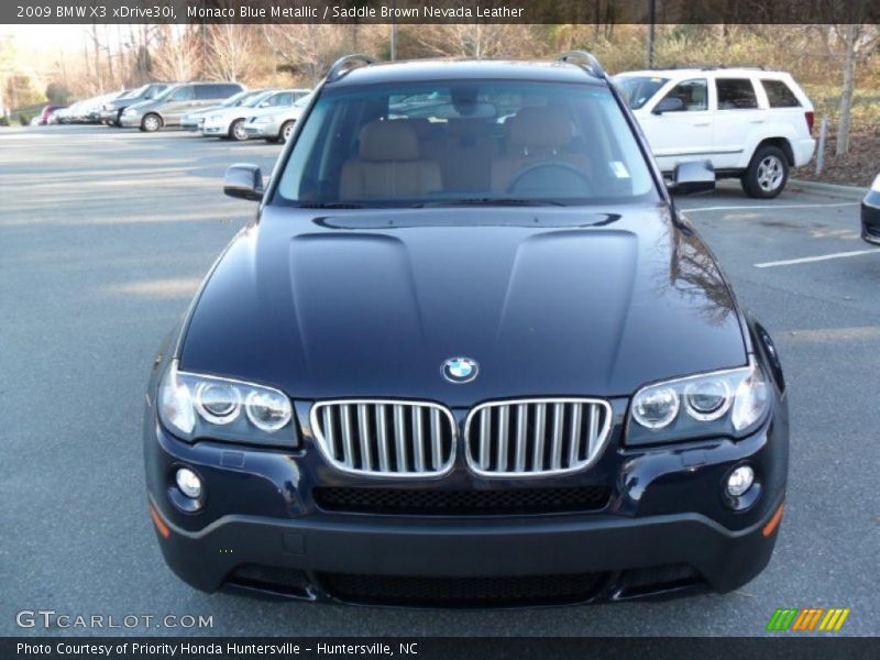Monaco Blue Metallic / Saddle Brown Nevada Leather 2009 BMW X3 xDrive30i