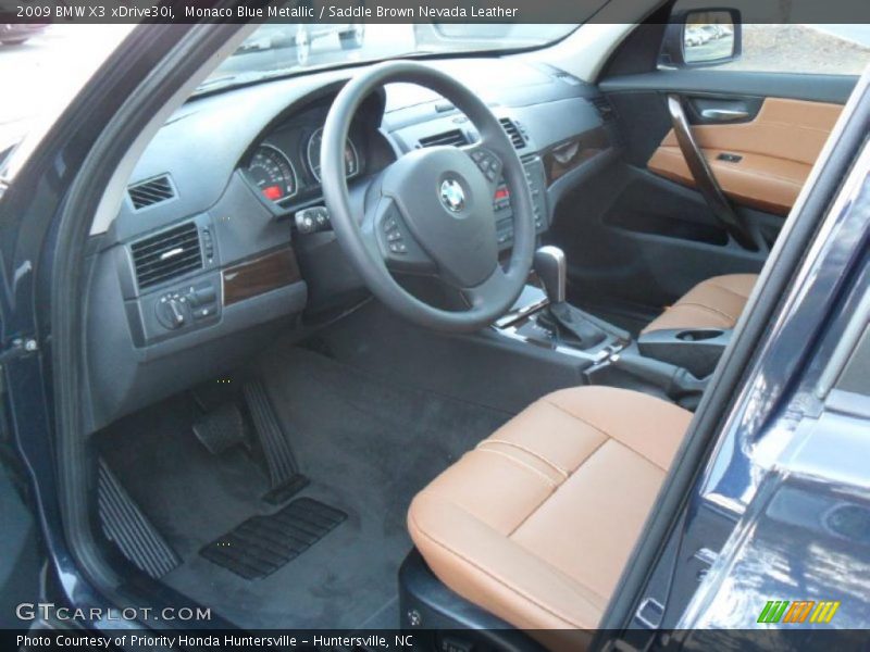 Monaco Blue Metallic / Saddle Brown Nevada Leather 2009 BMW X3 xDrive30i