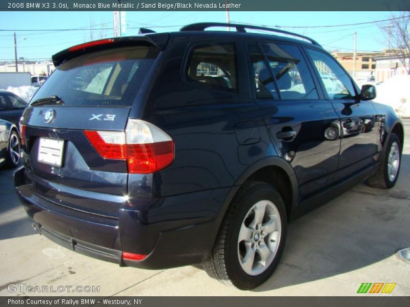 Monaco Blue Metallic / Sand Beige/Black Nevada Leather 2008 BMW X3 3.0si