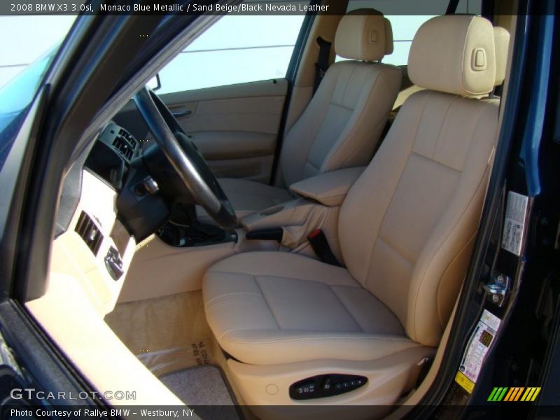 Monaco Blue Metallic / Sand Beige/Black Nevada Leather 2008 BMW X3 3.0si