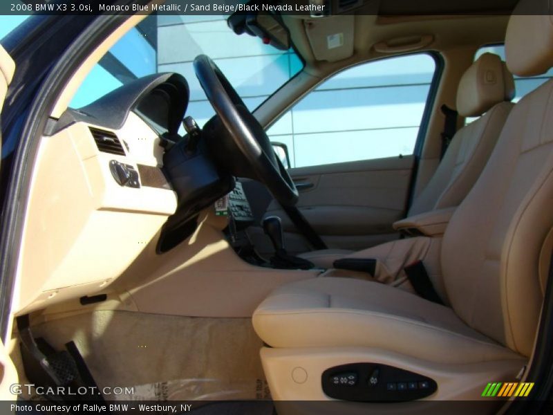 Monaco Blue Metallic / Sand Beige/Black Nevada Leather 2008 BMW X3 3.0si