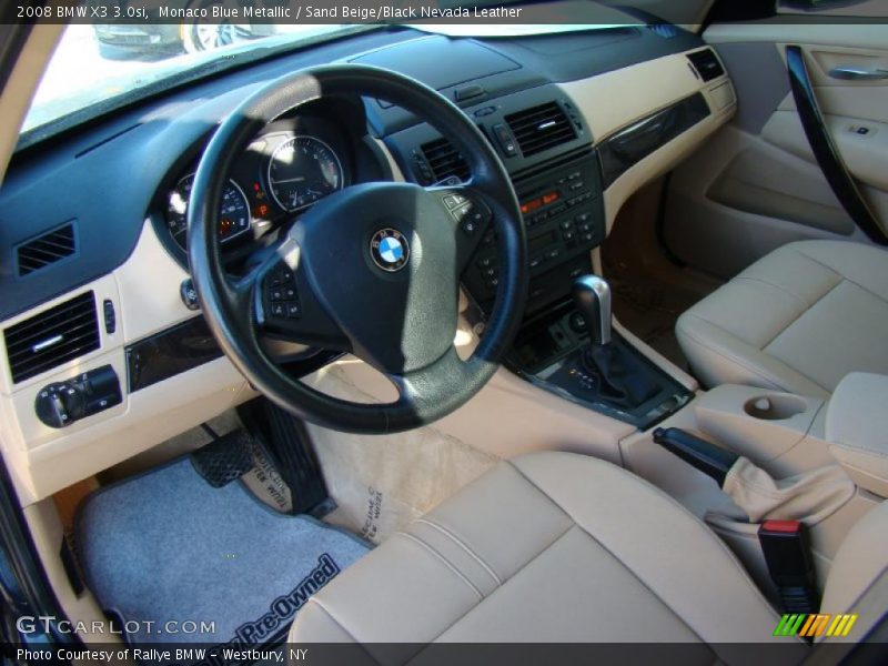 Monaco Blue Metallic / Sand Beige/Black Nevada Leather 2008 BMW X3 3.0si