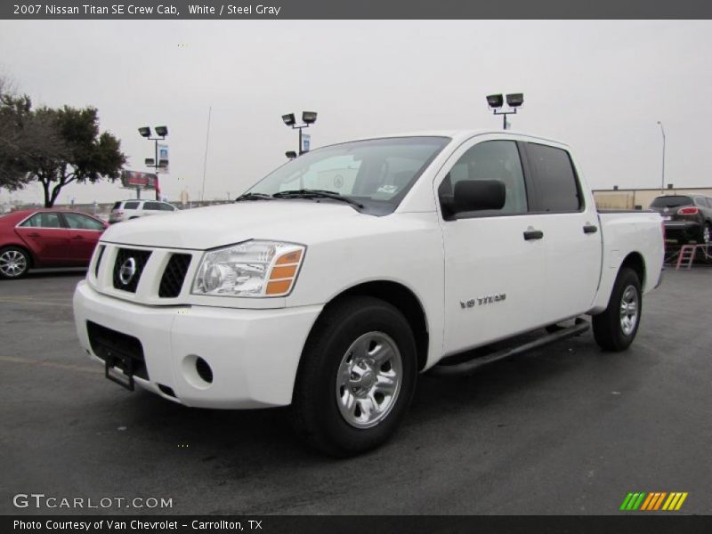 White / Steel Gray 2007 Nissan Titan SE Crew Cab