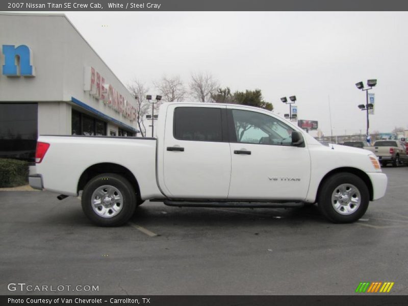White / Steel Gray 2007 Nissan Titan SE Crew Cab