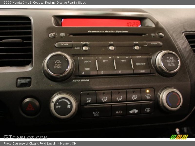 Redline Orange Pearl / Black 2009 Honda Civic Si Coupe