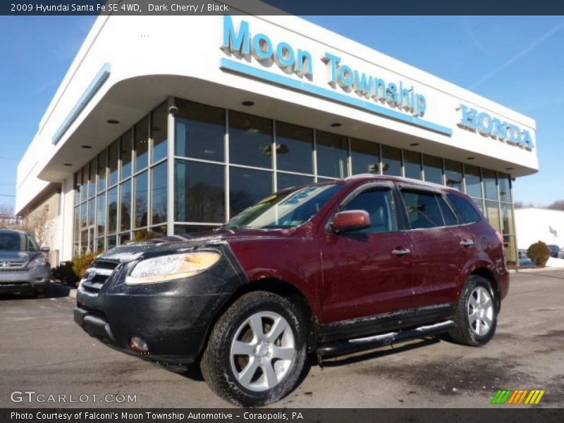 Dark Cherry / Black 2009 Hyundai Santa Fe SE 4WD