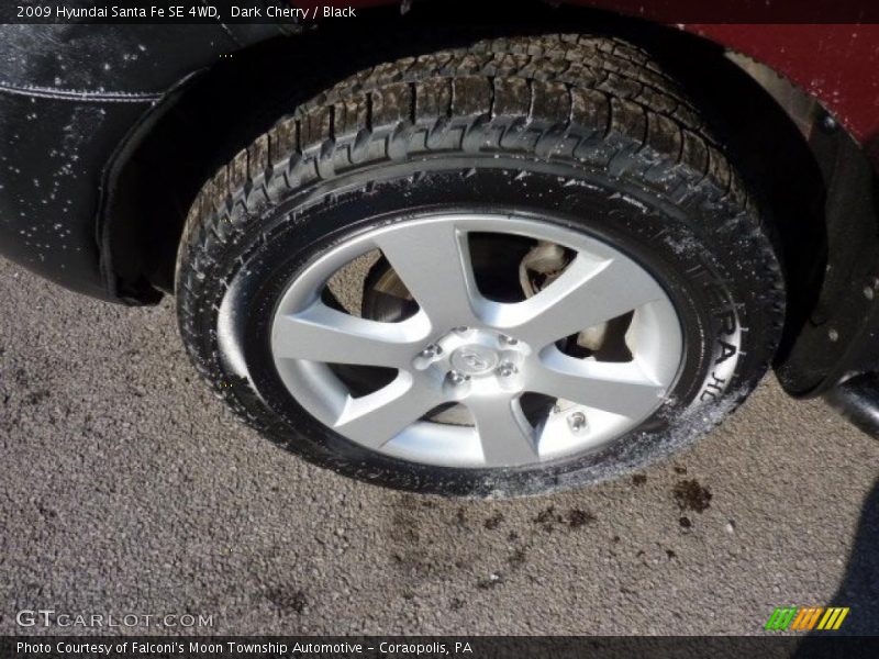 Dark Cherry / Black 2009 Hyundai Santa Fe SE 4WD