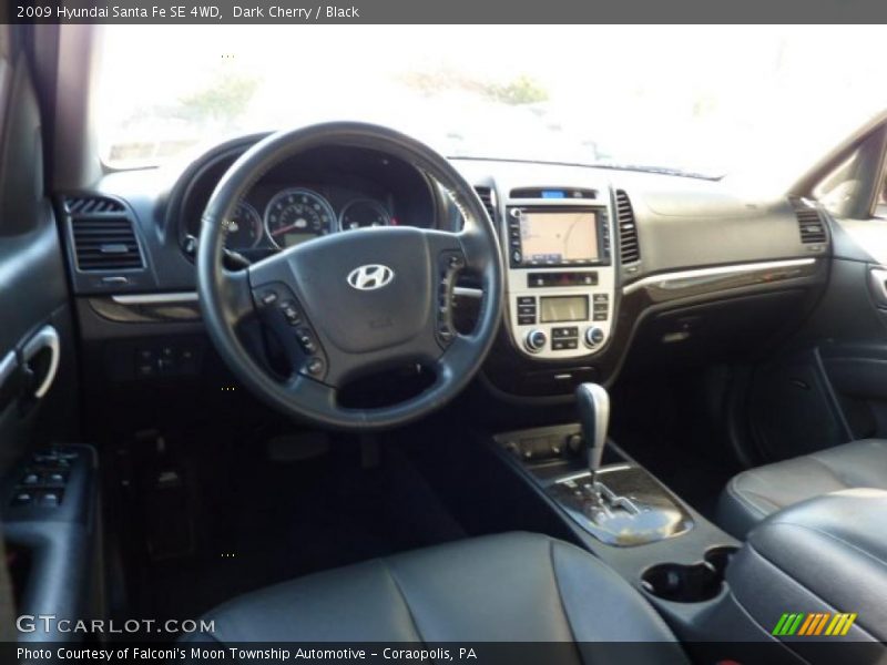 Dark Cherry / Black 2009 Hyundai Santa Fe SE 4WD