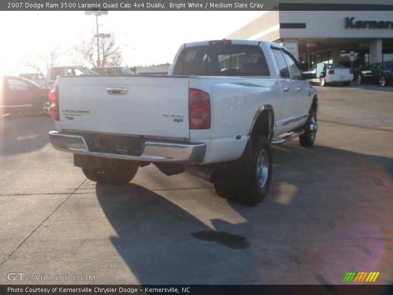Bright White / Medium Slate Gray 2007 Dodge Ram 3500 Laramie Quad Cab 4x4 Dually
