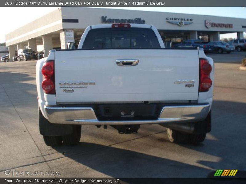 Bright White / Medium Slate Gray 2007 Dodge Ram 3500 Laramie Quad Cab 4x4 Dually