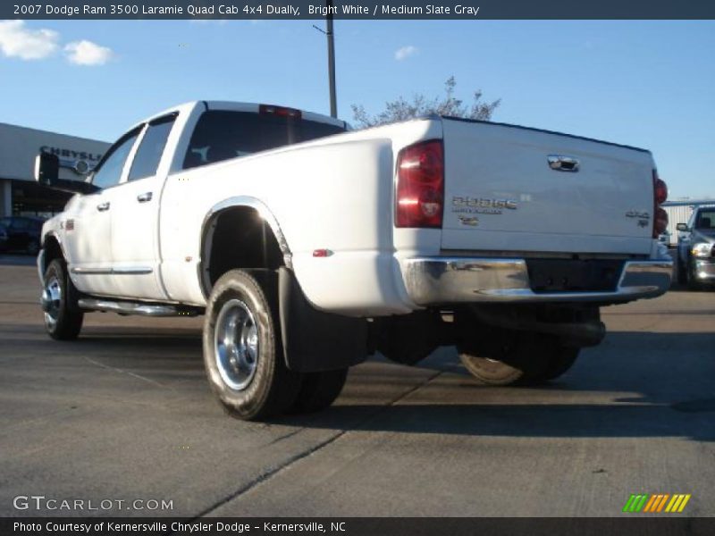 Bright White / Medium Slate Gray 2007 Dodge Ram 3500 Laramie Quad Cab 4x4 Dually