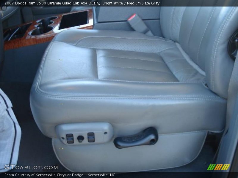 Bright White / Medium Slate Gray 2007 Dodge Ram 3500 Laramie Quad Cab 4x4 Dually