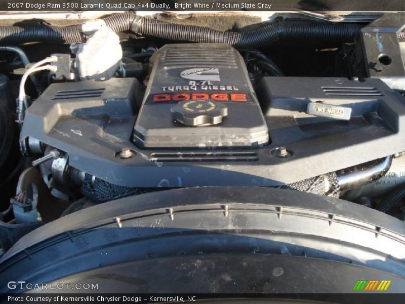 Bright White / Medium Slate Gray 2007 Dodge Ram 3500 Laramie Quad Cab 4x4 Dually