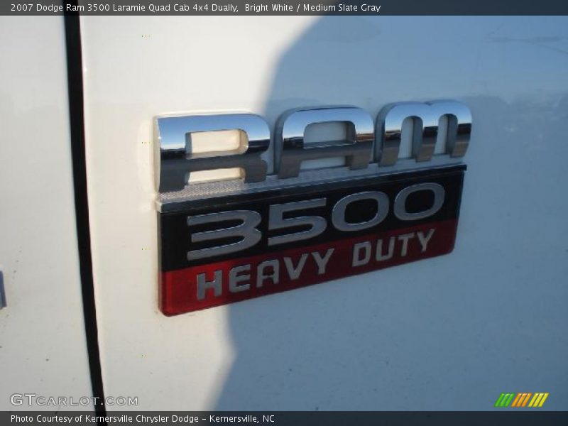 Bright White / Medium Slate Gray 2007 Dodge Ram 3500 Laramie Quad Cab 4x4 Dually