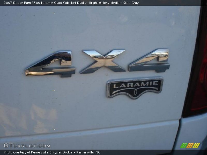 Bright White / Medium Slate Gray 2007 Dodge Ram 3500 Laramie Quad Cab 4x4 Dually