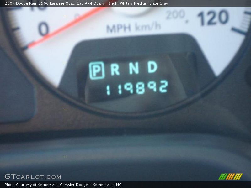 Bright White / Medium Slate Gray 2007 Dodge Ram 3500 Laramie Quad Cab 4x4 Dually